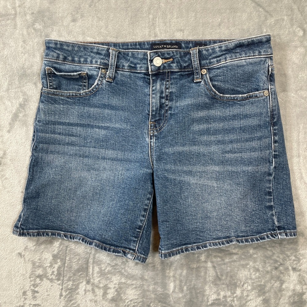 Lucky Brand Womens Shorts Size 8 29 Medium Wash Denim Blue Mid Rise Casual